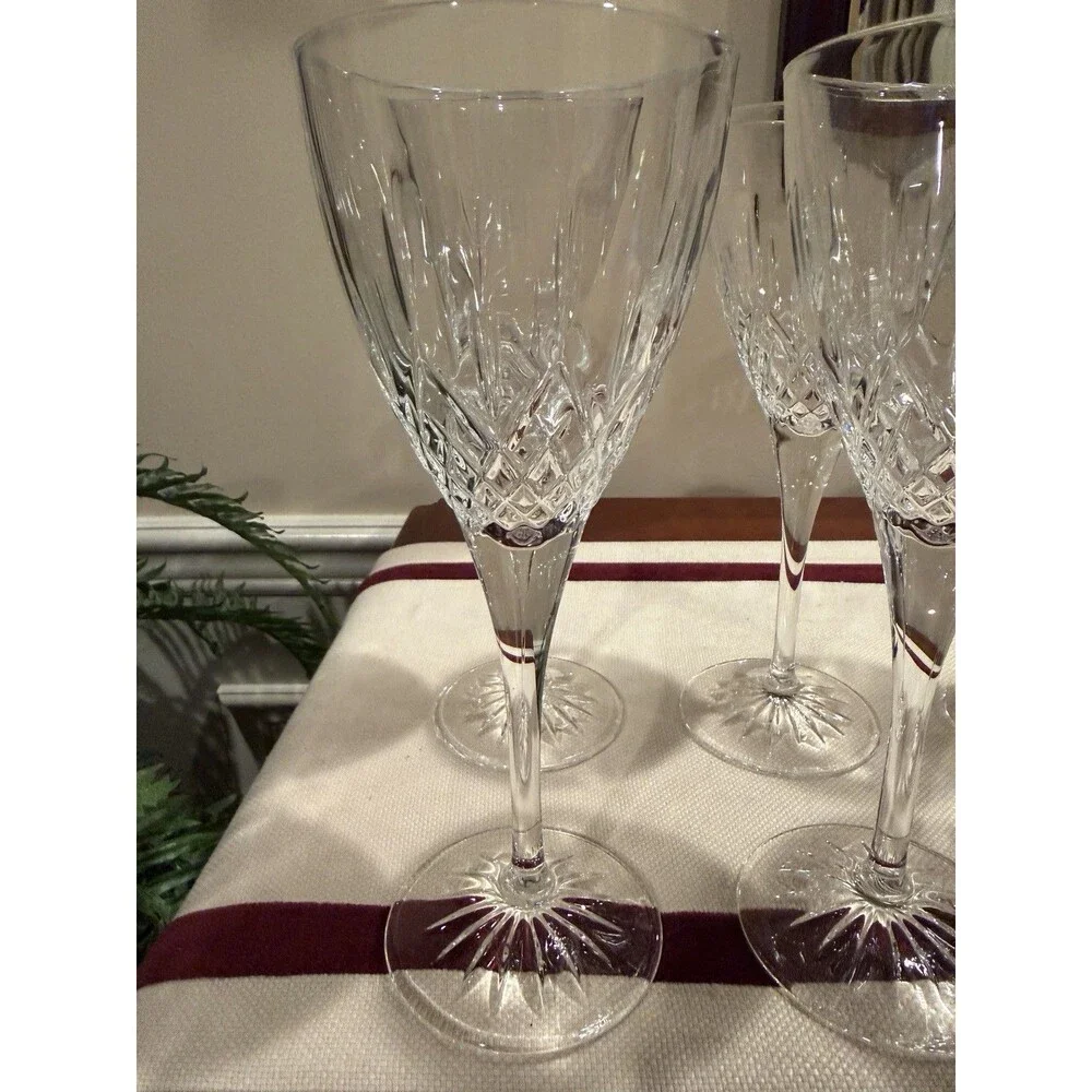 Set of Six Royal Doulton Crystal Wine Goblets Earlswood Collection
